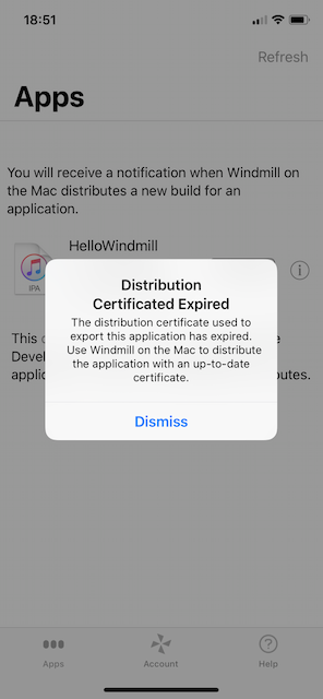 distribution certificate expired