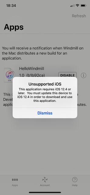 unsupported ios